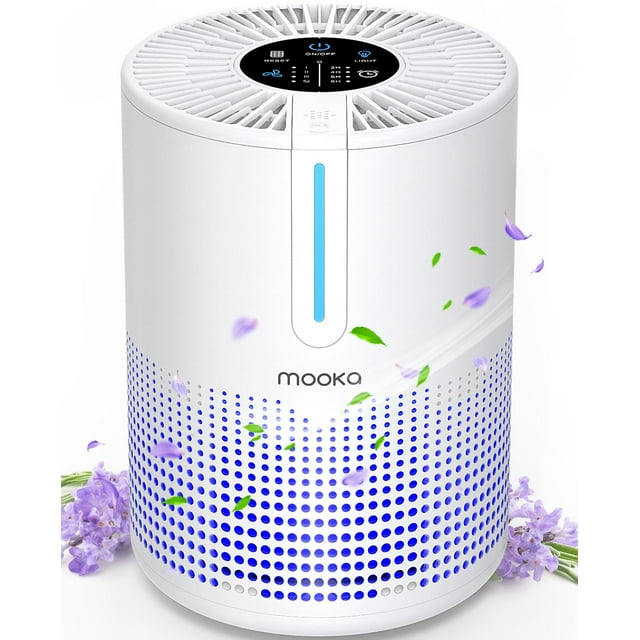 Purificador de aire MOOKA H13 con filtro HEPA de 40 m² con USB para dormitorio
