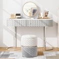 thumbnail image 7 of Favory Ottoman with Storage - Set of 2 Storage Ottomans, 1 Large & 1 Small Nesting Ottoman Side Table, Upholstered Linen Round Foot Rest Vanity Stool for Bedroom Living Room (Gray), 7 of 7
