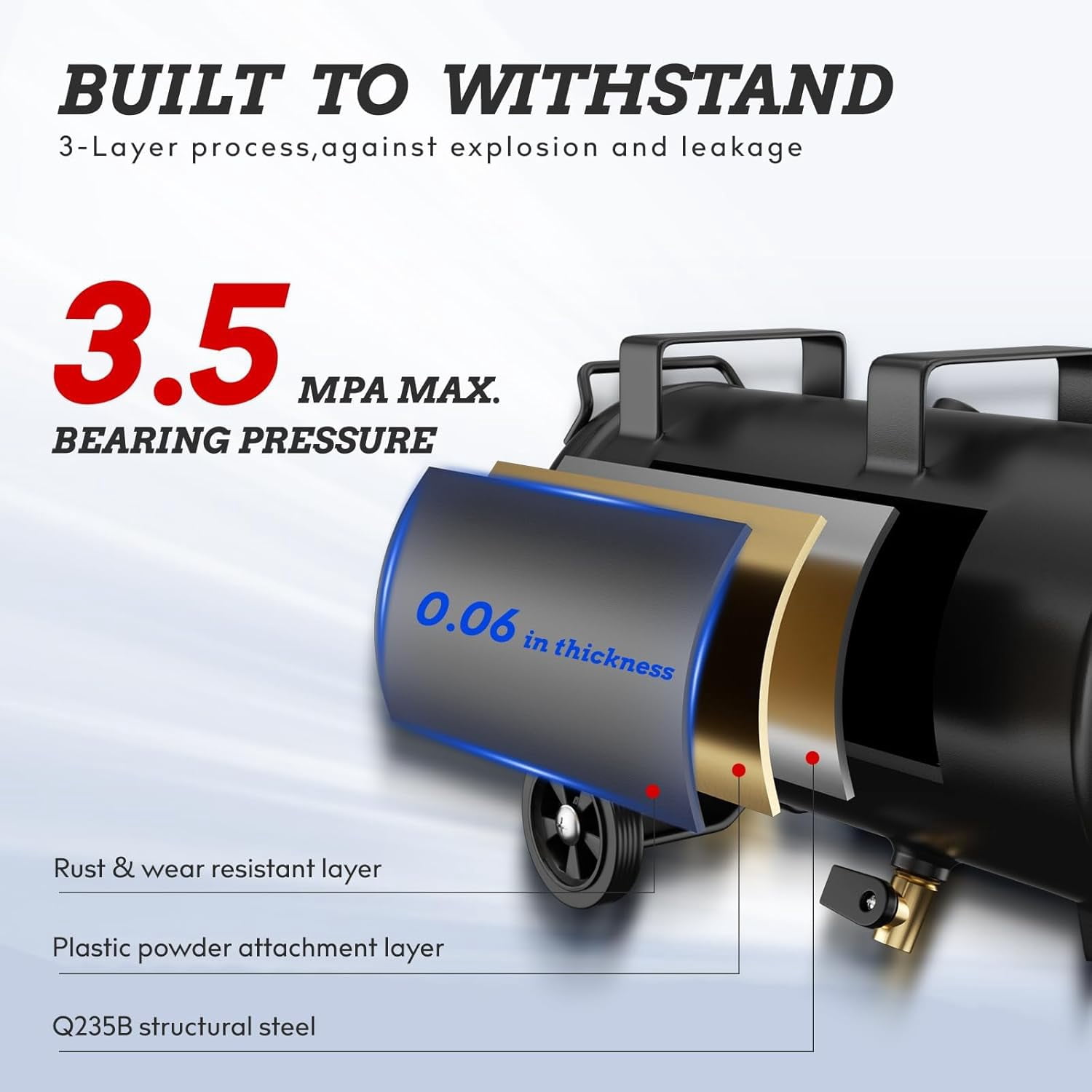 Baotree 8-Gallon/4-Gallon portable air compressor, 0.5HP, 110PSI, oil-free air tank, high-horsepower motor, suitable for garage work such as car repair and woodworking.(4-Gallon)