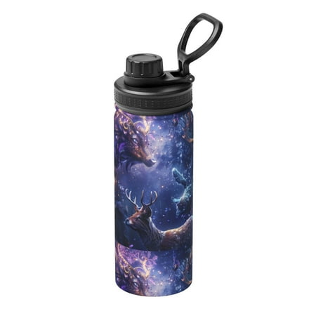 

Gaeub Enchanted Forest Stag Gathering Print Stainless Steel Water Bottle 18oz Sports Insulated Kettle for Women Men Suitable as a Gift