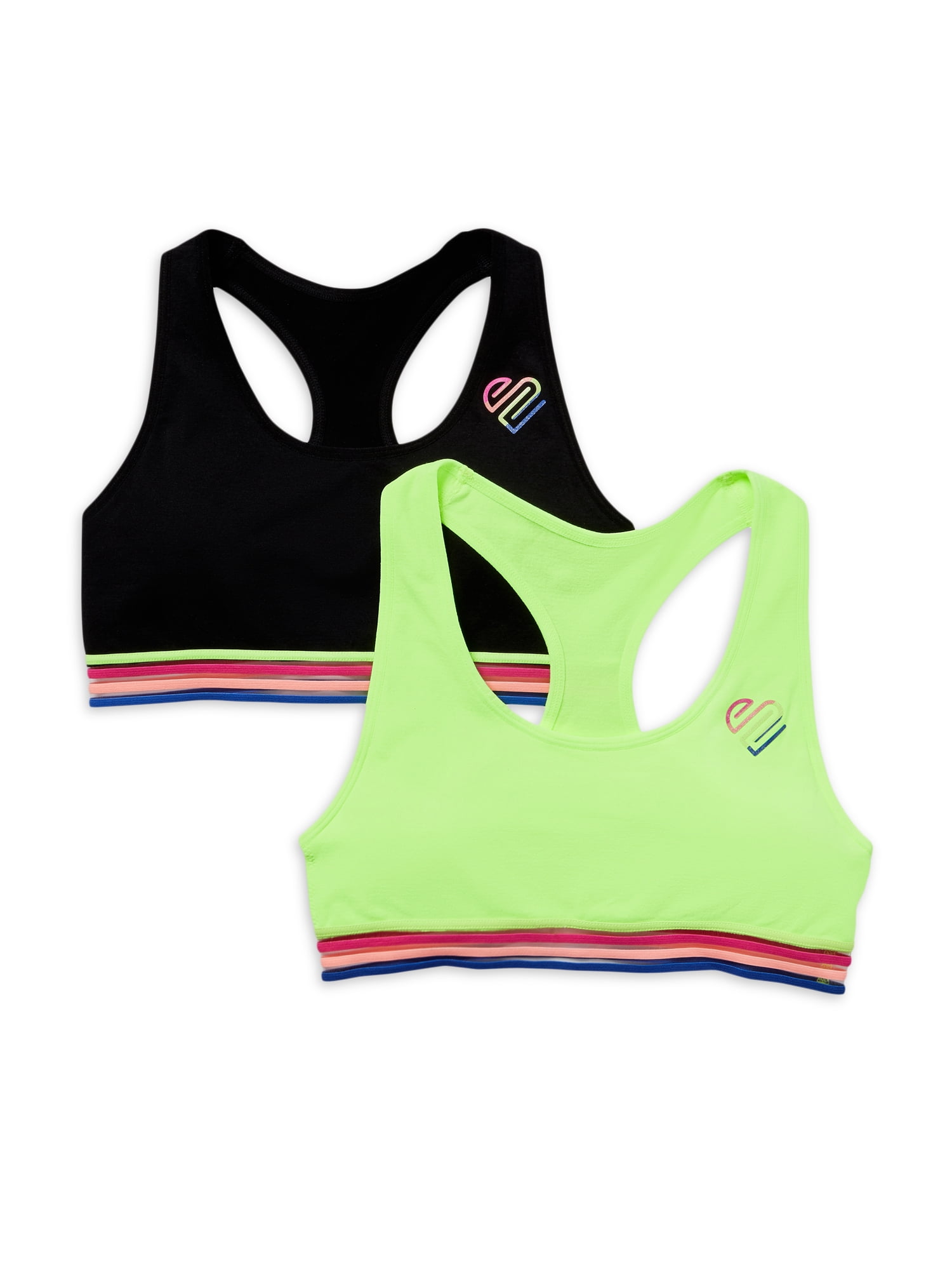 Justice Girls Seamless Sports Bra, 2Pk Sz 28-38