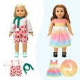 thumbnail image 6 of Anpro 22Pcs American 18 inch Doll Clothes and Accessories for 18 inch Girl Doll, Including 10 Unique Styles Complete Sets of Clothing for Age 3+ Kids Girl, 6 of 8