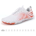 thumbnail image 2 of Zapatos acuáticos unisex antideslizantes para hombre y mujer (36 Blanco Naranja), 2 of 9