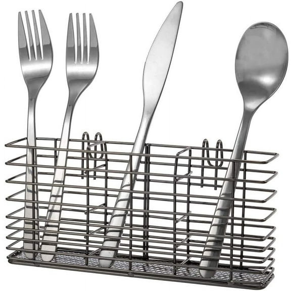 Stainless Steel Utensil Drying Rack Silverware Holder for Dish Rack, Hanging Cutlery Utensil Holder Silverware Organizer Stainless Steel Rack with Hooks