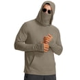 thumbnail image 3 of Men's Sun Protection Hoodie Long Sleeve Full-Zip Pullover Top Lightweight Upf 50+ for Casual Outdoor Hiking Fishing Golf Beach Vacation Great Gift for Him | Ihhxva,Khaki 2XL, 3 of 9