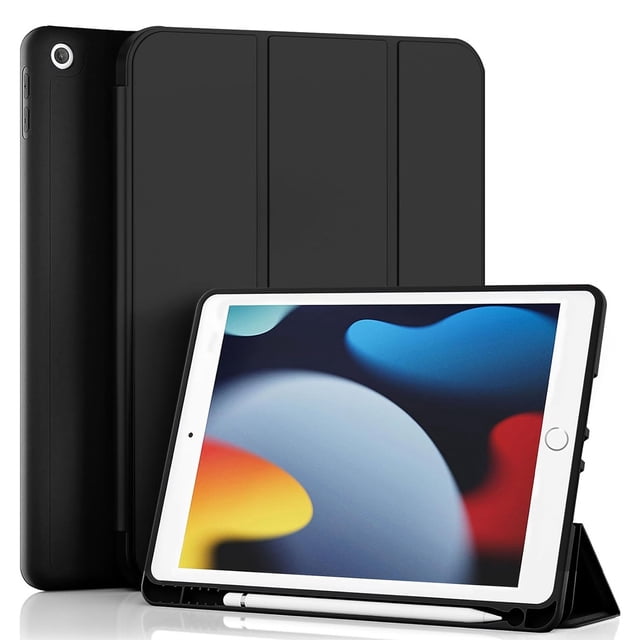 Funda Premium para iPad 10.2" con Soporte para Apple Pencil y TPU Antichoque Función Auto Sueño Negro