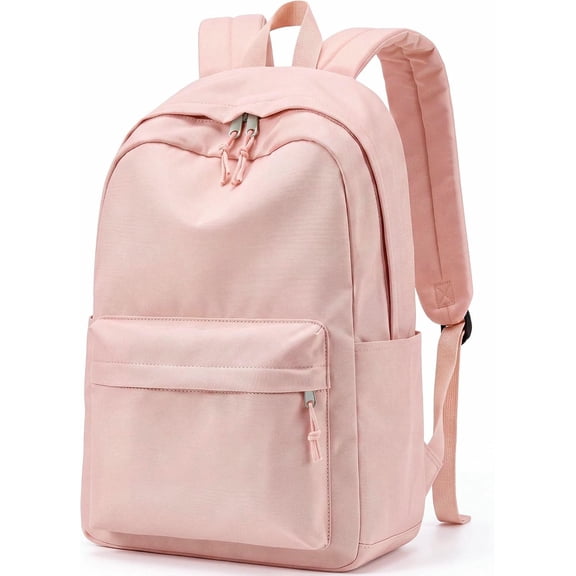 KALAKALA School Backpack for Girls Kids Nylon Backpacks Cute Bookbag Waterproof Preppy Backpack Travel Laptop Bag for Student(Light Pink,Basic Style)