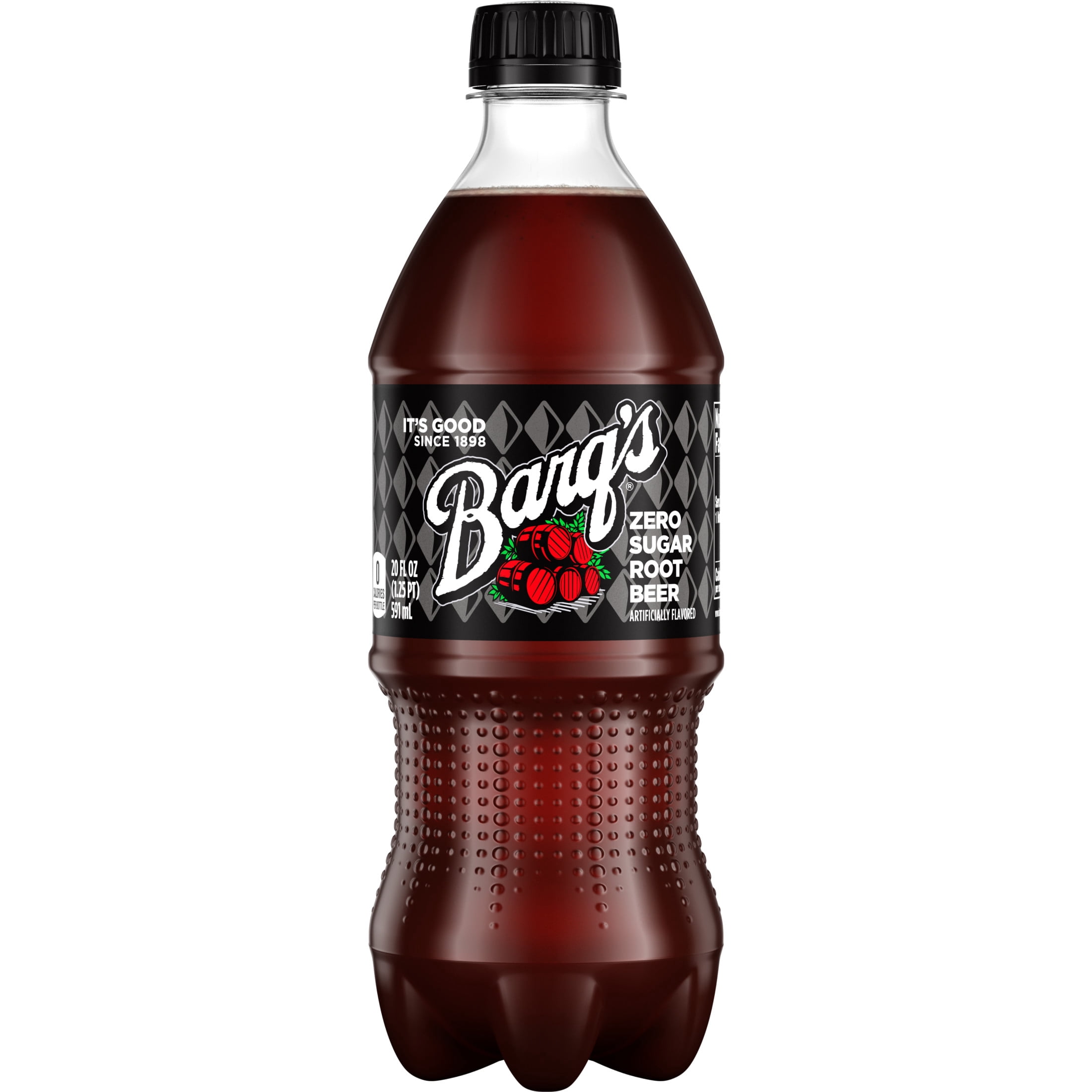 (5 pack) Barq's Zero Sugar Root Beer Soda Pop Bottle, 20 fl oz