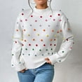 thumbnail image 2 of IROINNID Pullover Sweater for Women Winter Fall Crewneck Long Sleeve Loose Sweater Knit Stylish Novelty Sweater,White, 2 of 9