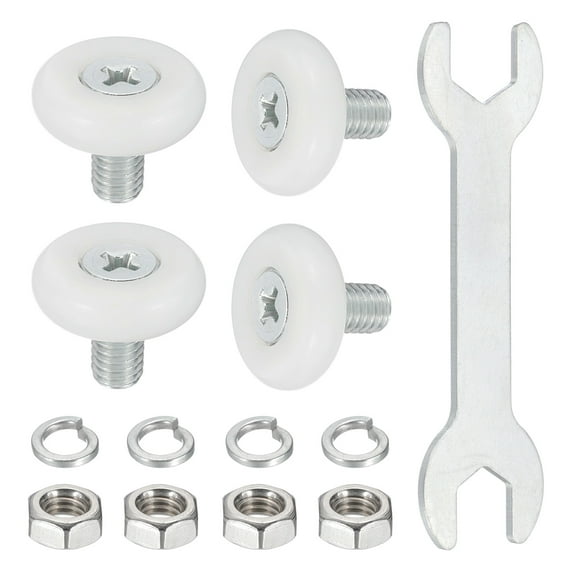 Uxcell Drawer Rollers Wheel Cabinet Positioning Sliding with Screw Washer Wrenches for File Document Cabinets Craft 0.75"