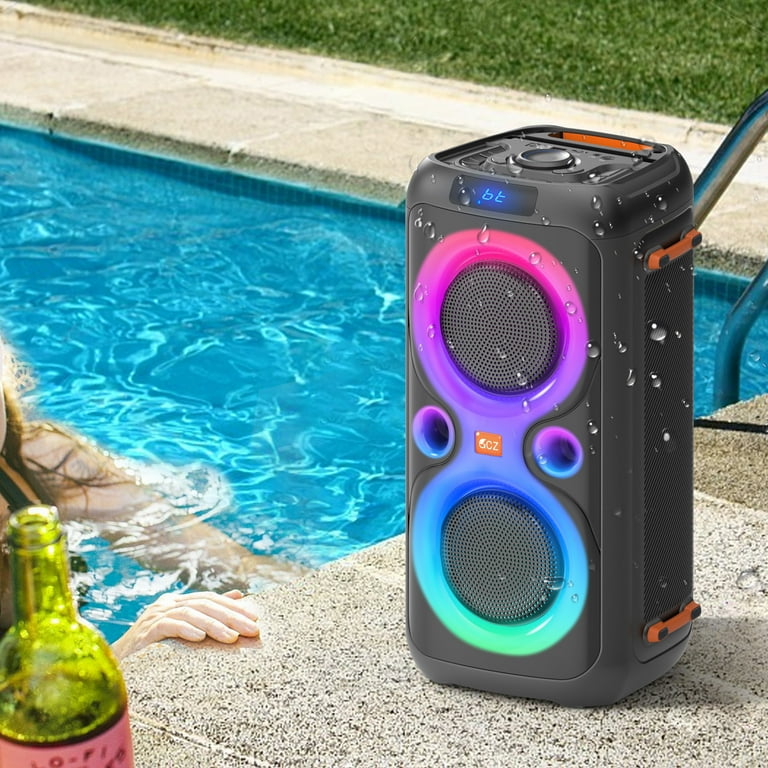 Dual 6.5-inch 160W Large Loudest Party Speaker Bluetooth Wireless with Microphone Jack, Support USB TF, Rich Bass for DJ, Karaoke