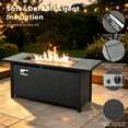 thumbnail image 5 of Odelio 7-Piece Outdoor Patio Conversation Set with 54" Fire Pit Table High Back Wicker Rattan Furniture Patio Sectional Sofa with Swivel Chairs, Orange Red, 5 of 11