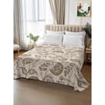 thumbnail image 2 of Vintage Spring Floral California King Size Flat Sheet, Wrinkleproof & Fadeproof Cooling Flat Bed Sheet Only, Summer Botanical Farmhouse Breathable Soft Bedding Top Sheets 108 x 98 Inches, 2 of 8
