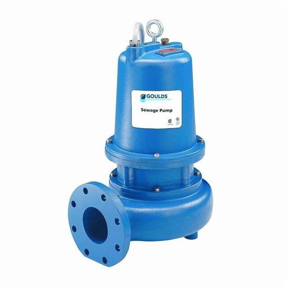 Goulds WS5032D4 Submersible Sewage Pump, 5 HP 4", Manual, 230V WS5032D4