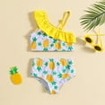 thumbnail image 2 of Mercatoo Toddler Girls Summer Swimwear Pineapple Printed Ruffles 2Pcs Bikini Bathing Suits Baby Girls Beach Sports Swimsuit, 2 of 7