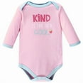 thumbnail image 4 of Luvable Friends Baby Girl Cotton Long-Sleeve Bodysuits 5pk, Dreamer, 9-12 Months, 4 of 6