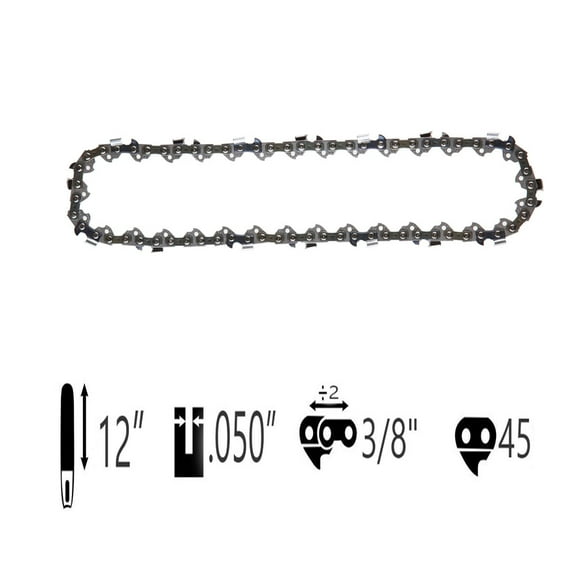 12" Replacement Chainsaw Chain for GREENWORKS CS24L410 24Volt Chainsaw , 45DL 3/8LP 050