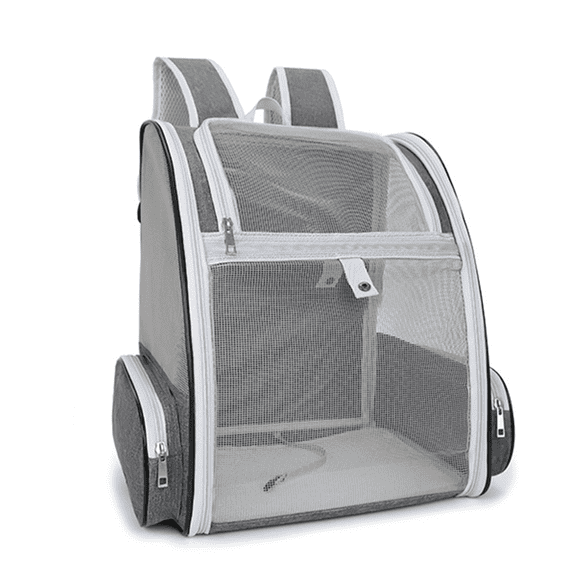 Anvet Pet Backpack Carrier for Small Cats Dogs Designed for Travel, Hiking & Outdoor Use (Light Gray)