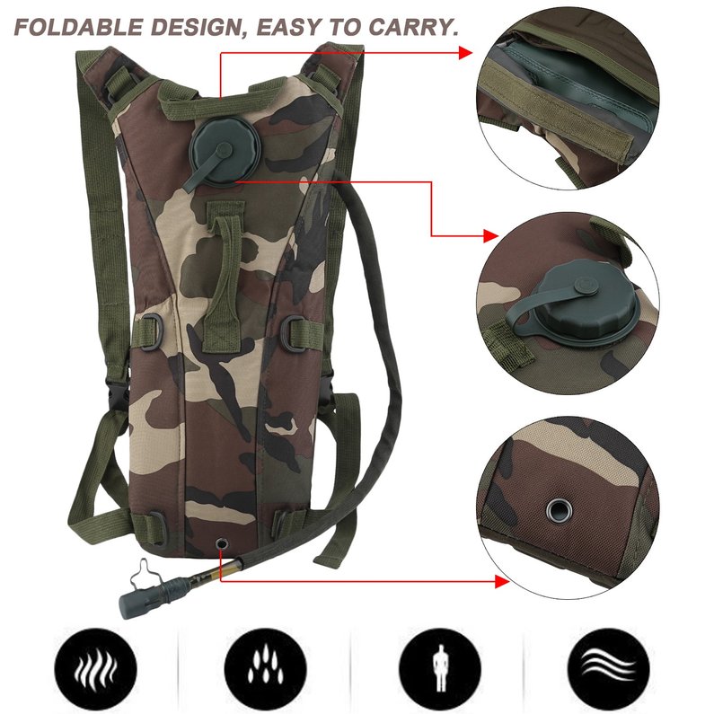 2018 New Upgraded 3L Military Tactical Hydration Backpack Bag Cycling Hydration Backpack Water Bladder Bag For Outdoor... by