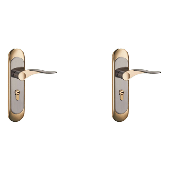 2X Indoor Household Door Handle for Home with Security Lock Key Set Aluminum Alloy