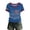 Blue, variant on America 250 Merchandise Women's Patriotic Ringer T-Shirt, 250th Anniversary USA "We The People" Flag Print Casual Crew Neck Short Sleeve Pullover Top for Independence Day