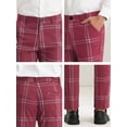 thumbnail image 6 of Lars Amadeus Men's Dress Plaid Slim Fit Flat Front Prom Checked Trousers, 6 of 6