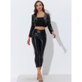 thumbnail image 3 of INSPIRE CHIC Veste à Sequins pour Femmes Manches Longues Cardigan Court Ouvert Boléro Noir m, 3 of 5