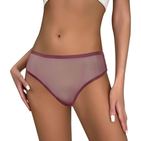 

KaLI_store Womens Underwear Seamless Panties for Women Bikini Underwear Hipster Underpants Lace Briefs Red S
