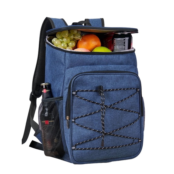 Insulated Cooler Backpack, TSV Leakproof Soft Cooler Bag with Pockets for Beach, Camping, Picnic & Travel, Blue