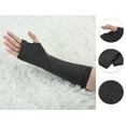 thumbnail image 2 of INSPIRE CHIC Women's Arm Warmers Winter Knitted Elbow Long Cosplay Costume Fingerless Gloves Dark Gray, 2 of 6