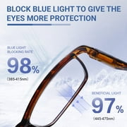 TERAISE Fashion Anti-Blue Light Resin Reading Glasses,Leopard,3.50x 4 Pack