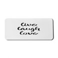 thumbnail image 1 of Live Laugh Love Computer Mouse Pad, Inspirational Slogan for Boosting the Motivation of People in Monochrome, Rectangle Non-Slip Rubber Mousepad X-Large, 35" x 15", Black White, by Ambesonne, 1 of 2