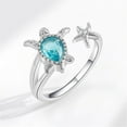 thumbnail image 5 of Wentin Rings Clearance! Fashion Mix Animal Sapphire Turtle Ladies Open Zircon Ring Jewelry, 5 of 9