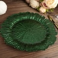 thumbnail image 6 of Efavormart 6 Pack 13" Round Hunter Emerald Green Plastic Reef Charger Plates Ruffled Rim Dinner Charger Plates For Weddings Events, 6 of 11