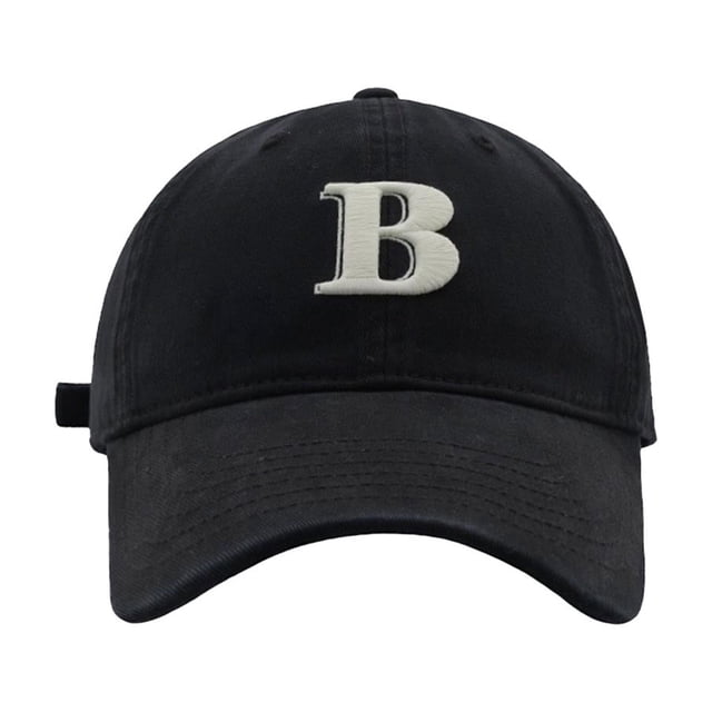 MIASHUI Unisex B Letter Embroidery Baseball Cap Outdoor Versatile Sun Hat,Black