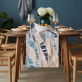 thumbnail image 2 of Ombre Blue Brown Table Runner - 72 Inch Long, Kitchen Dining Table Runner Dresser Scarves, Summer Abstract Coastal Ocean Beach Wave Farmhouse Decor for Coffee Tables Wedding Party Banquet, 2 of 8