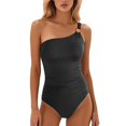 thumbnail image 1 of MKLEKYY Trajes De Baño Hombre Natacion Women One Shoulder 1 Piece Swimsuit For Women Bathing Suits Full Coverage Keyhole Swimwear, 1 of 4