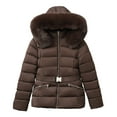 thumbnail image 4 of Winter Jackets for Women Short Padded Coat Winter Warm Thermal Outerwear With Hood Detachable Windproof Jacket For Cold Weather Winter Coats for Women, 4 of 7