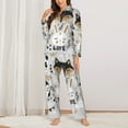 thumbnail image 3 of Kll Funny Animals Series Print Women'S Long Sleeve Pajamas With Pants Sleepwear Loungewear 2 Set-Xx-Large, 3 of 9