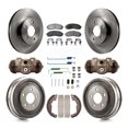 thumbnail image 1 of Transit Auto Front Rear Disc Brake Rotors Semi-Metallic Pads and Drum Kit (9Pc) for Car Chevrolet Equinox Saturn Vue Pontiac Torrent K8F-102188, 1 of 11