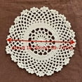 thumbnail image 3 of MOPOOR Pure Beige Cotton Handmade Lace Table Placemats Handmade Crochet Cloth Round Coasters,Kitchen Coffee Cup Mug Mats Dinner Place Mats, 3 of 8