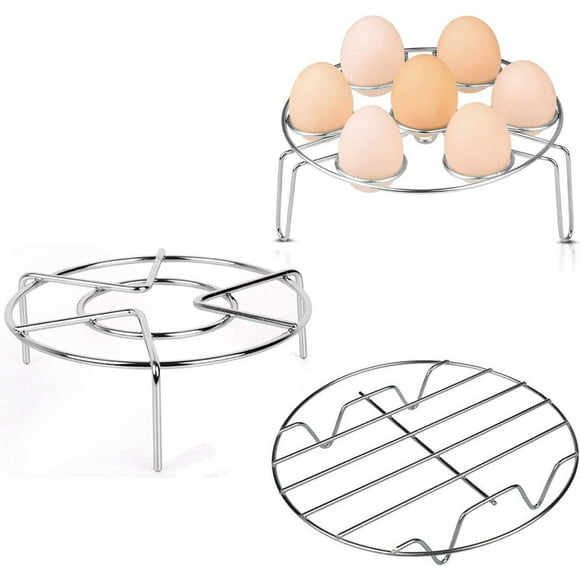 Stainless Steel Steam Rack for Instant Pot Cooking Trivet Rack Holder Egg Steamer Basket Trivet Food Stand Air Fryer Rack for Pressure Cooker, Set of 3