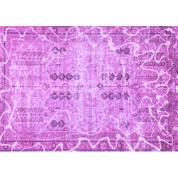 Ahgly Company Indoor Rectangle Abstract Purple Modern Area Rugs, 5' x 7'