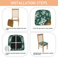 thumbnail image 4 of Green Christmas Snowflake Seat Covers for Dining Room Chairs Set Of 4,Stretch Printed Washable Chair Seat Cover with Elastic Ties and Button,Removable Waterproof Couch Cushion Covers, 4 of 6