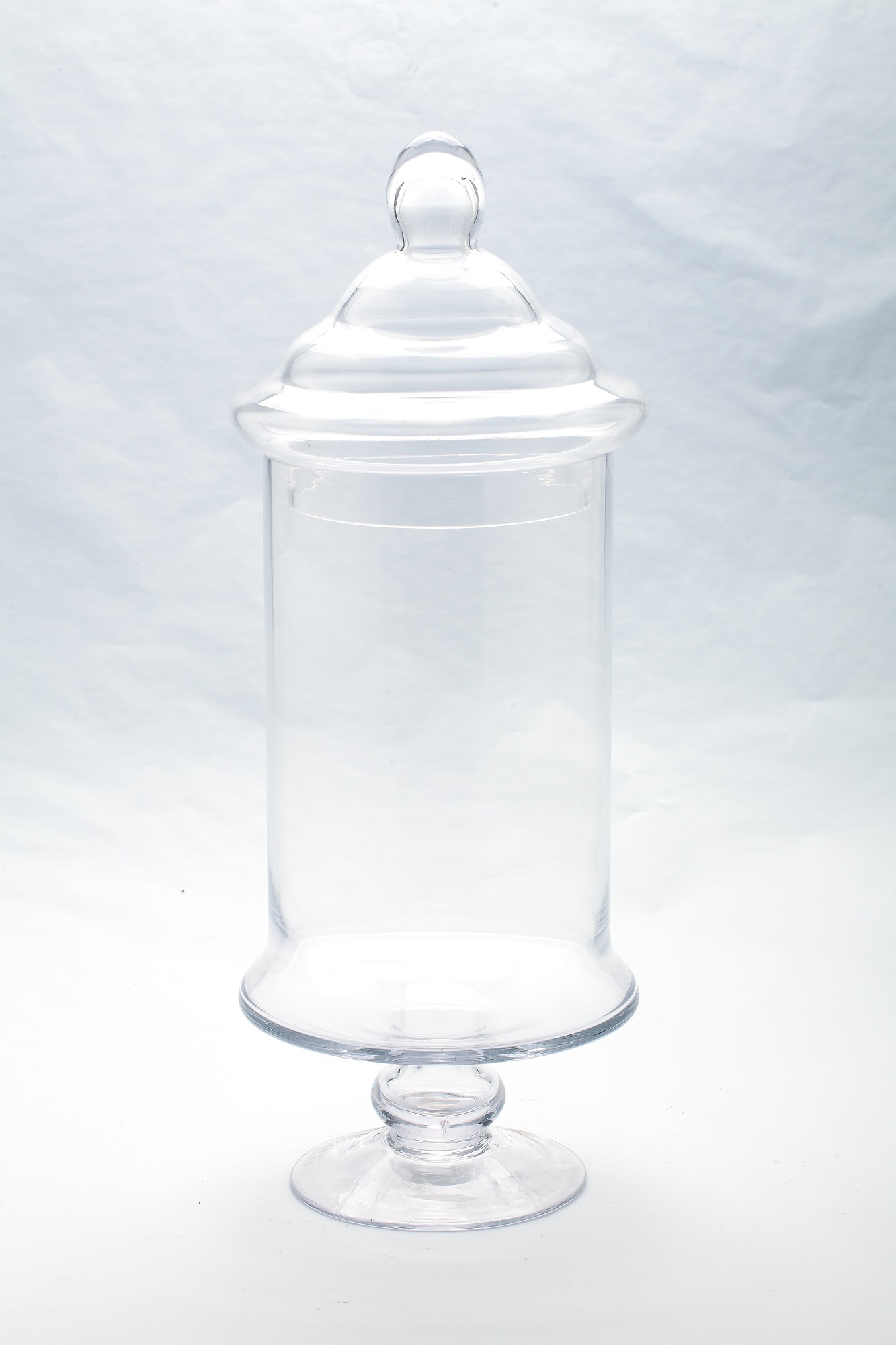19" Clear HandBlown Glass Jar with Finial Lid