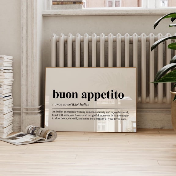 Buon Appetito Definition Print, Italian Kitchen Wall Art Home Decor #1460, Unframed Poster Size 8x12