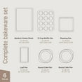 thumbnail image 2 of BAKKEN 6-Piece Kitchen Baking Pan Set - Commercial Grade Carbon Steel Bakeware, With Nonstick Coating, Stackable and Space-saving Design, PFOA, PFOS, PTFE Free, Oven Safe (Up To 450°F), Gray Marble, 2 of 5