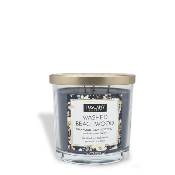 Washed Beachwood Long-Lasting Scented Jar Candle (14 oz)