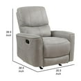thumbnail image 5 of Ray 39 Inch Manual Rocker Recliner Chair- Gray Tufted Back Microfiber, 5 of 6