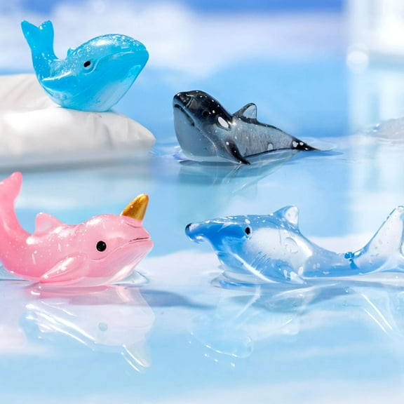 LULULION 6pcs Tiny Sea Animals Figures Resin Statues Realistic Design For Home Decor